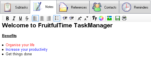 FruitfulTime Task Manager - RichText